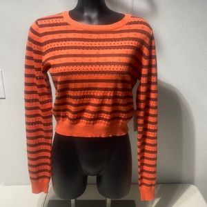 RVCA x Camille Rowe Paris Pointelle Sweater Size L color Spiced Coral